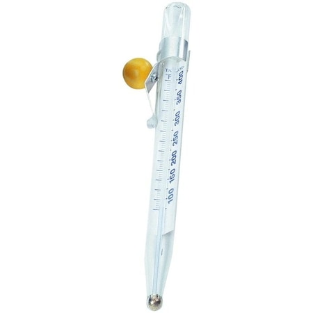 TAYLOR CandyDeep Fry Thermometer, 100 to 400 deg F, Analog Display, White 5978